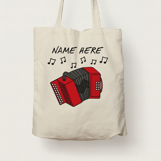 Accordion Personalised Tote Bag - Accordionist Tote Bag - Accordion Teacher Gift