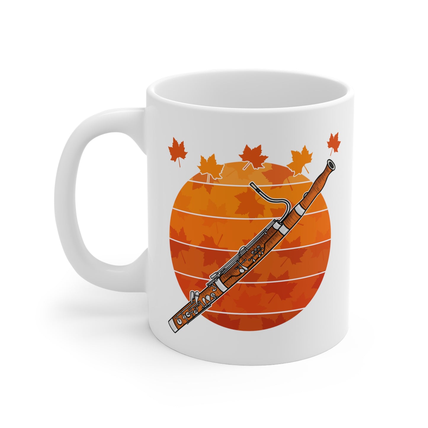 Autumn Bassoon Mug - Gift For Bassoonist - Woodwind Musician Gift