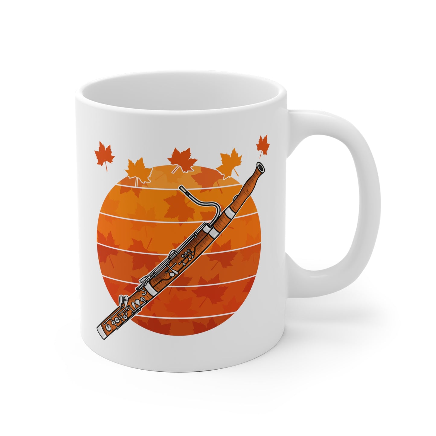 Autumn Bassoon Mug - Gift For Bassoonist - Woodwind Musician Gift