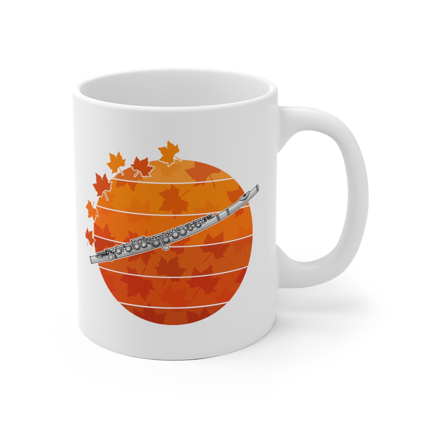 Autumn Flute Mug - Gift For Flautist - Woodwind Musician Gift