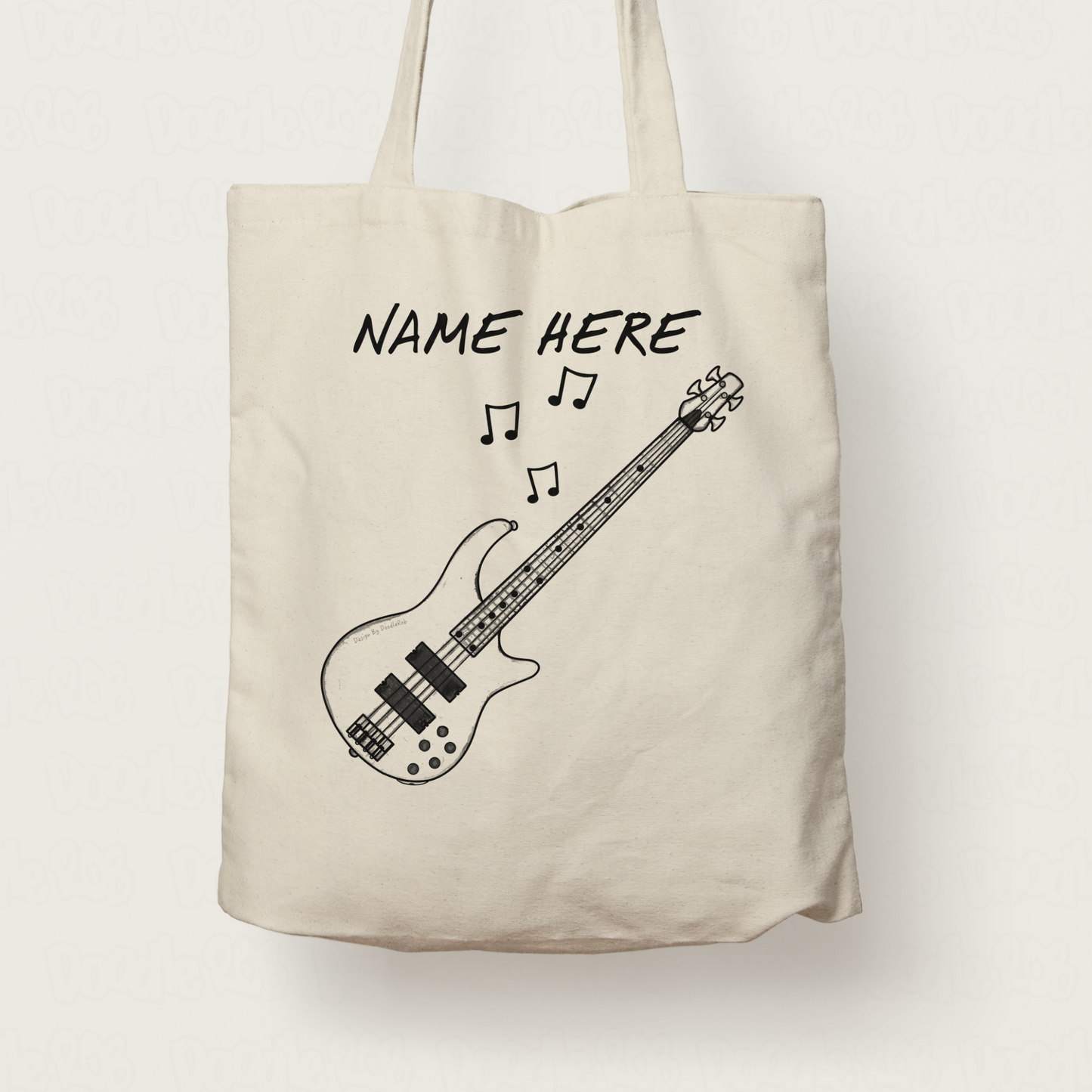 Bass Guitar Personalised Tote Bag (Outline) - Bass Guitarist Tote Bag - Bassist Custom Gift