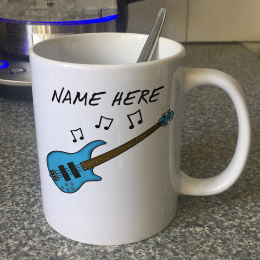 Bassist Personalised Mug (Blue) - Gift For Bass Guitarist - Bass Guitar Teacher Mug