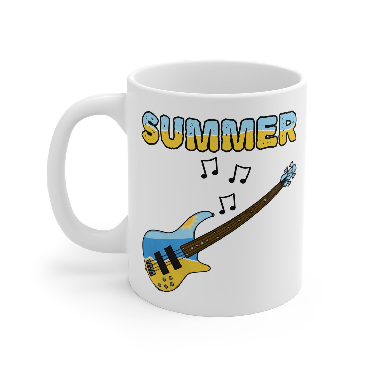 Bass Guitar Summer Mug - Bassist Gift - Summer Musician Mug