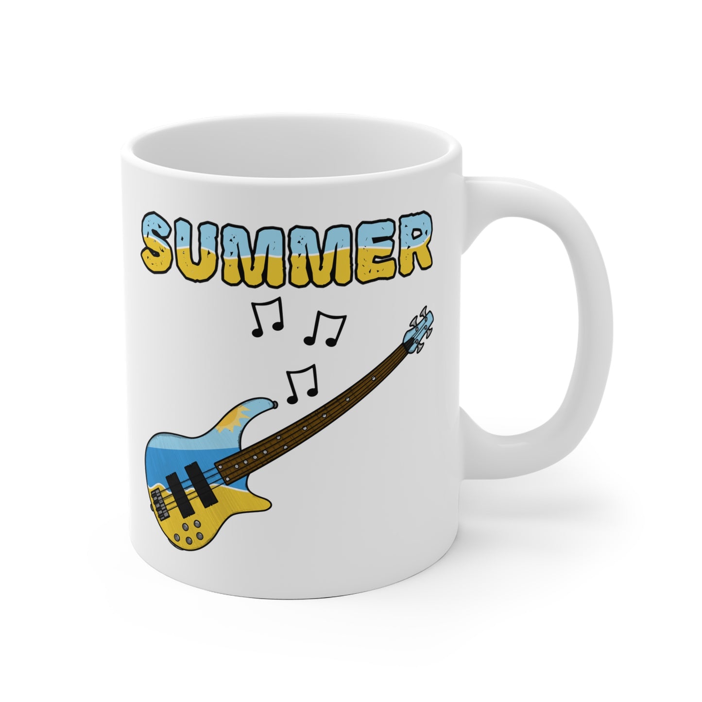 Bass Guitar Summer Mug - Bassist Gift - Summer Musician Mug