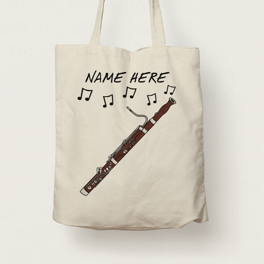 Bassoon Personalised Tote Bag - Custom Bassoonist Gift - Bassoon Teacher Gift