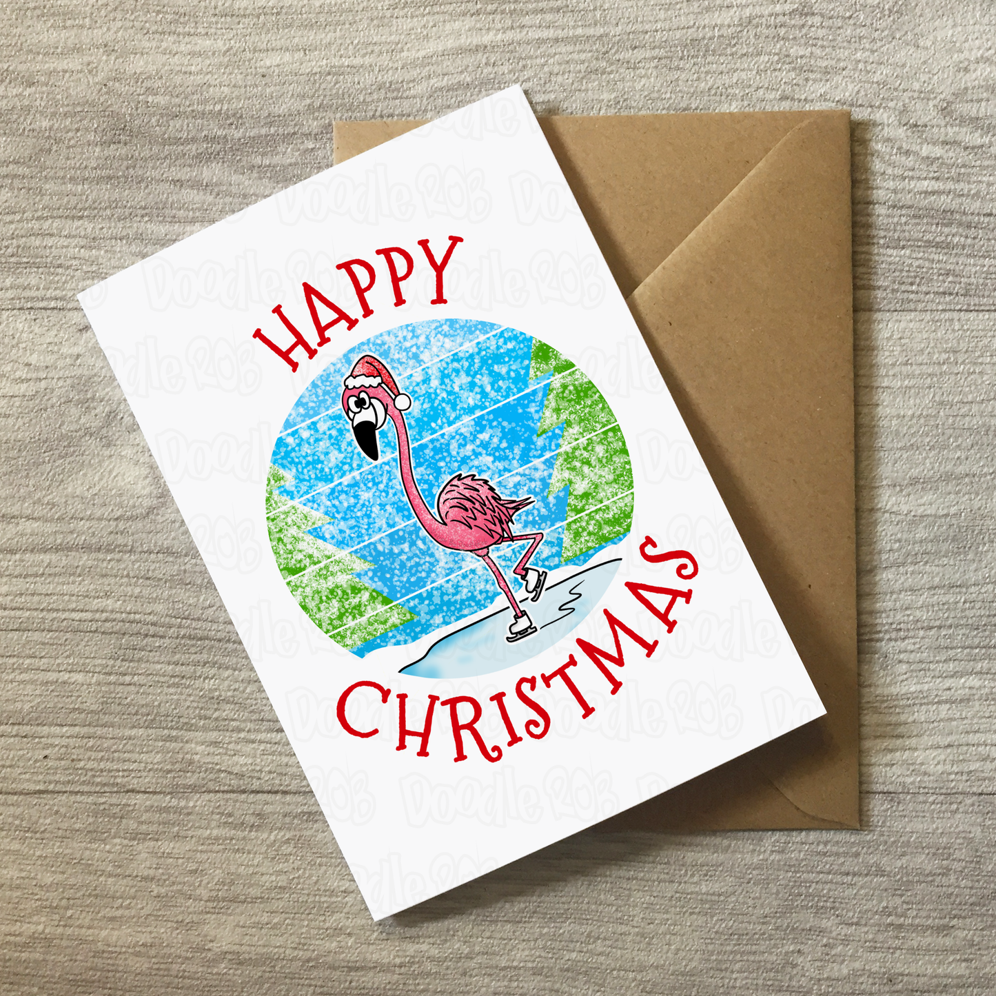 Flamingo Christmas Card - Wildlife Lover Xmas Card - Animal Christmas Card