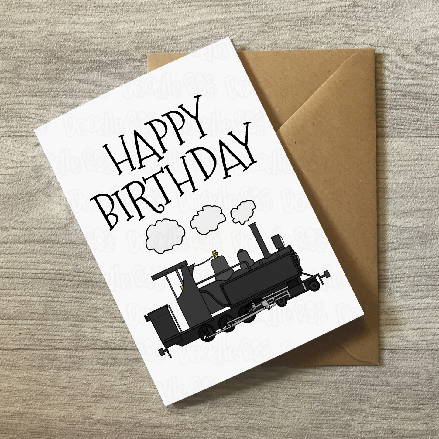 American Steam Train Birthday Card - Rail Enthusiast Greeting Card - Train Card For Him