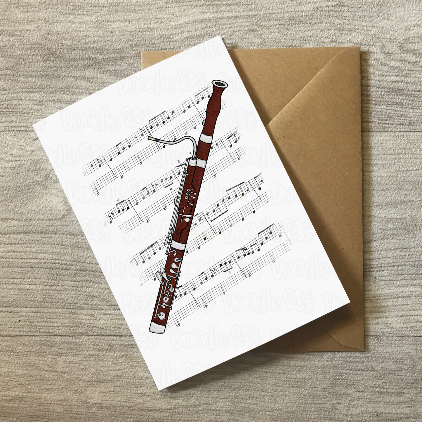 Bassoon Greeting Card (Colour) - Bassoonist Birthday Card - Woodwind Musician Card