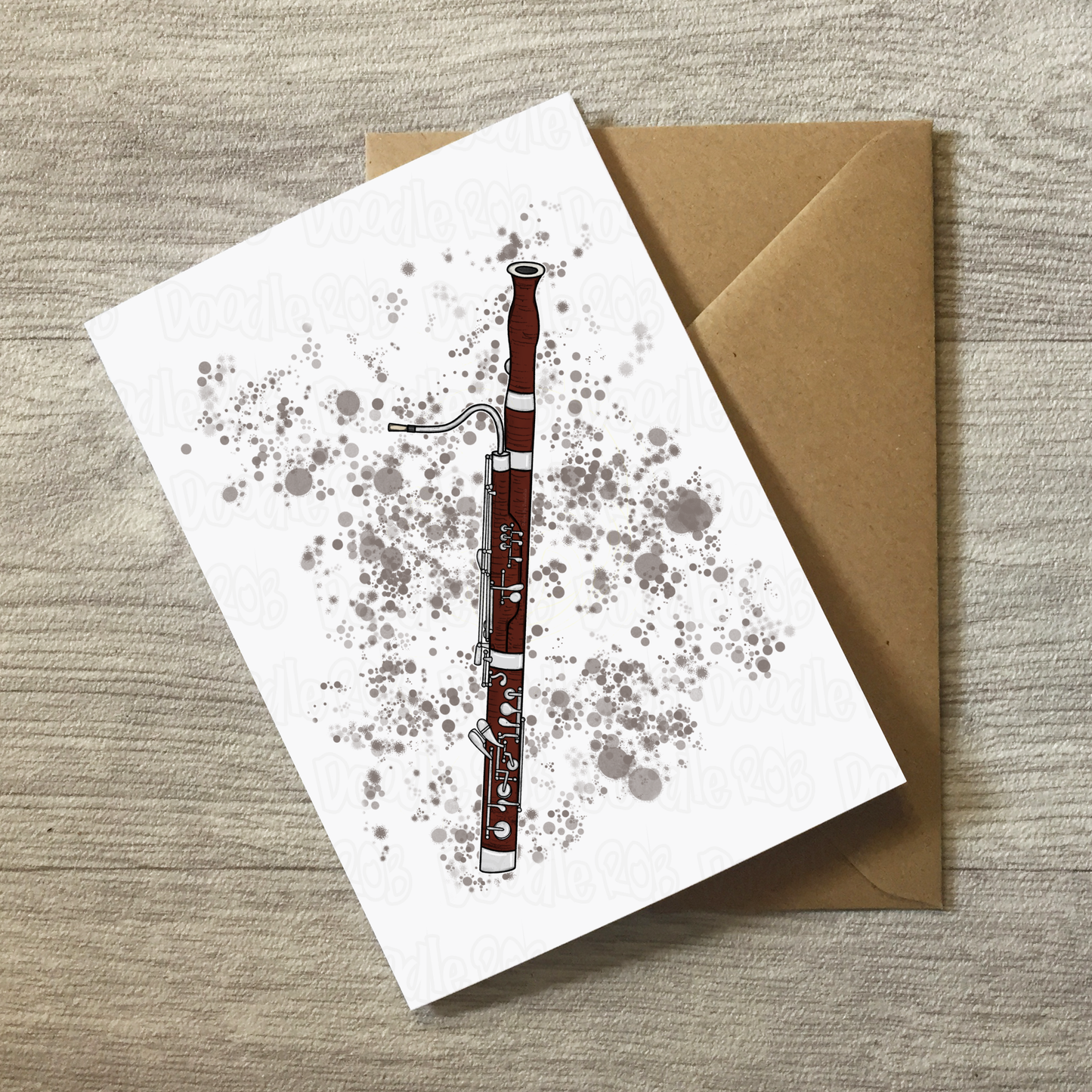 Bassoon Greeting Card (Paint Splatter) - Bassoonist Card - Bassoon Teacher Thank You Card