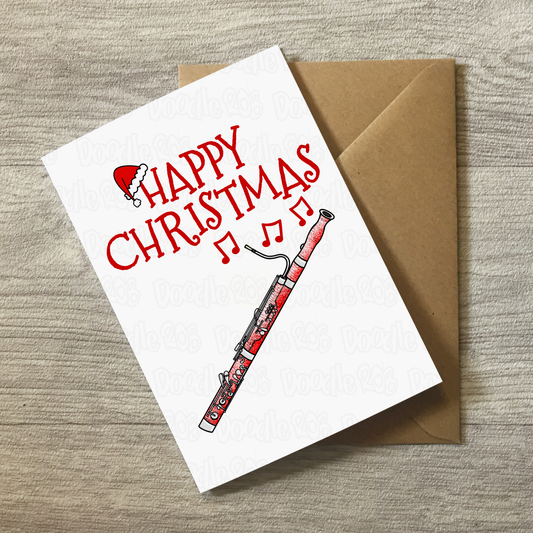 Bassoon Christmas Card - Bassoonist Xmas Card - Music Teacher Christmas Card