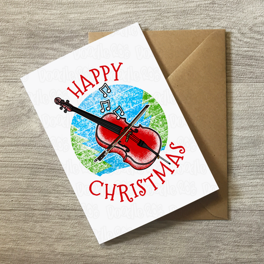 Cello Christmas Card - Cellist Xmas Card - Music Teacher Christmas Card