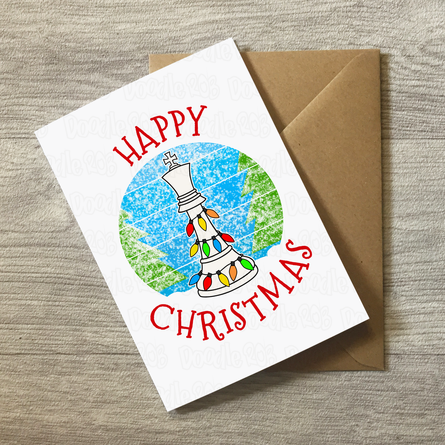 Chess Christmas Card - King Chess Piece Greeting Card - Chess Player Xmas Card