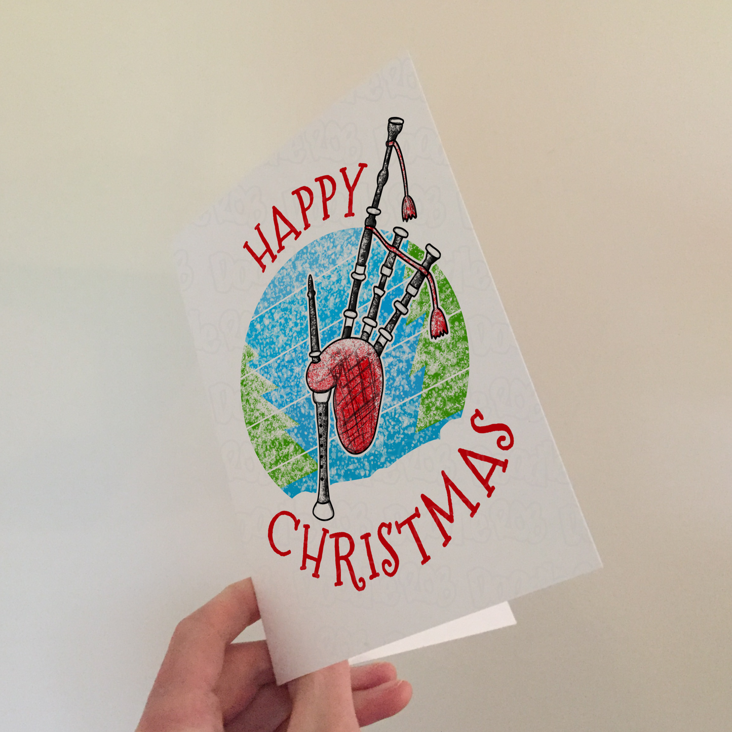 Bagpipes Christmas Card - Piper Xmas Card - Scottish Musician Christmas Card