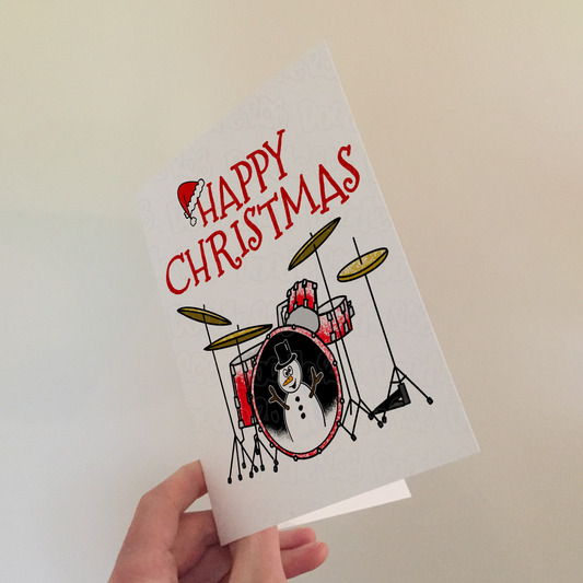 Drummer Christmas Card - Drum Teacher Xmas Card - Musician Christmas Card