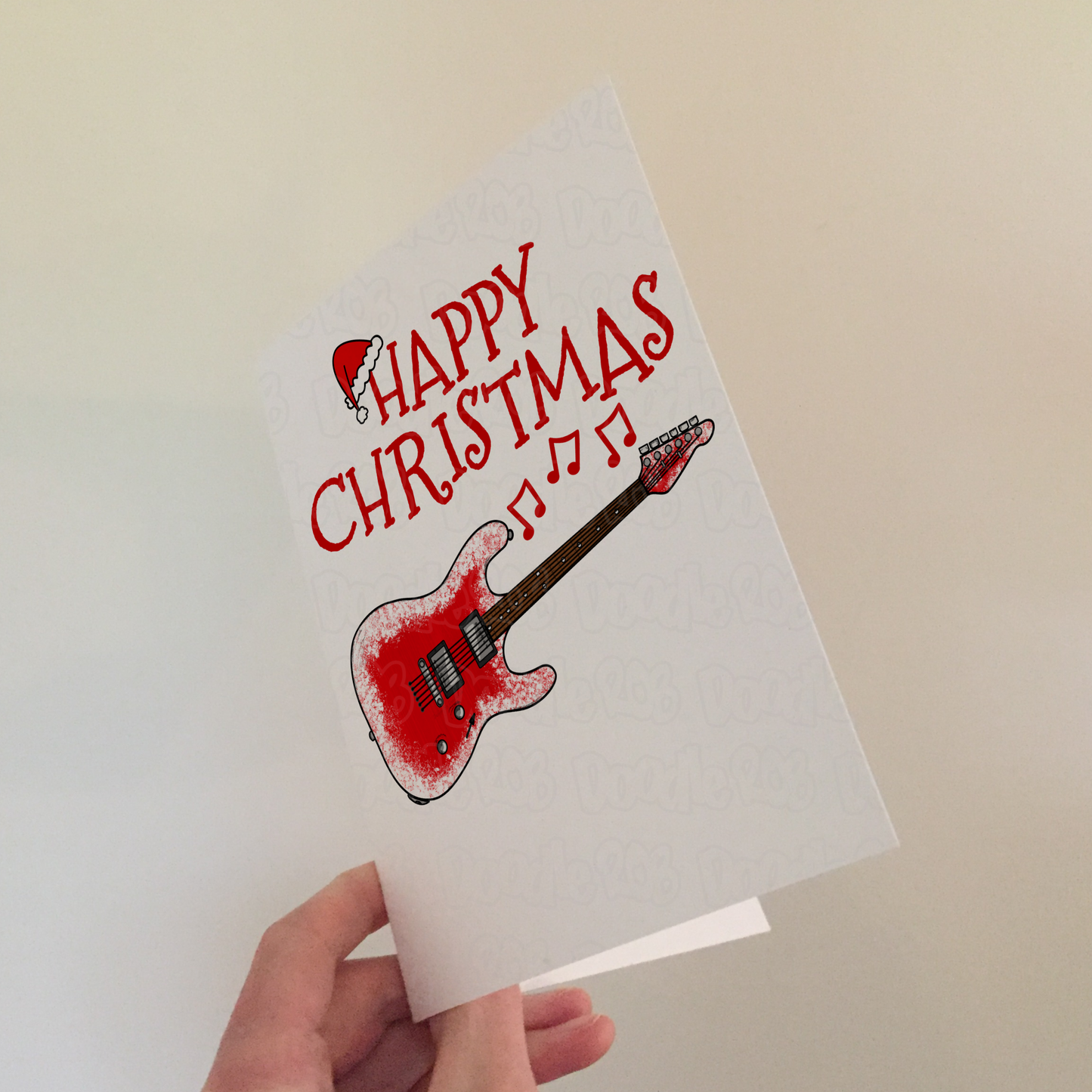 Guitarist Christmas Card - Electric Guitar Xmas Card - Musician Christmas Card