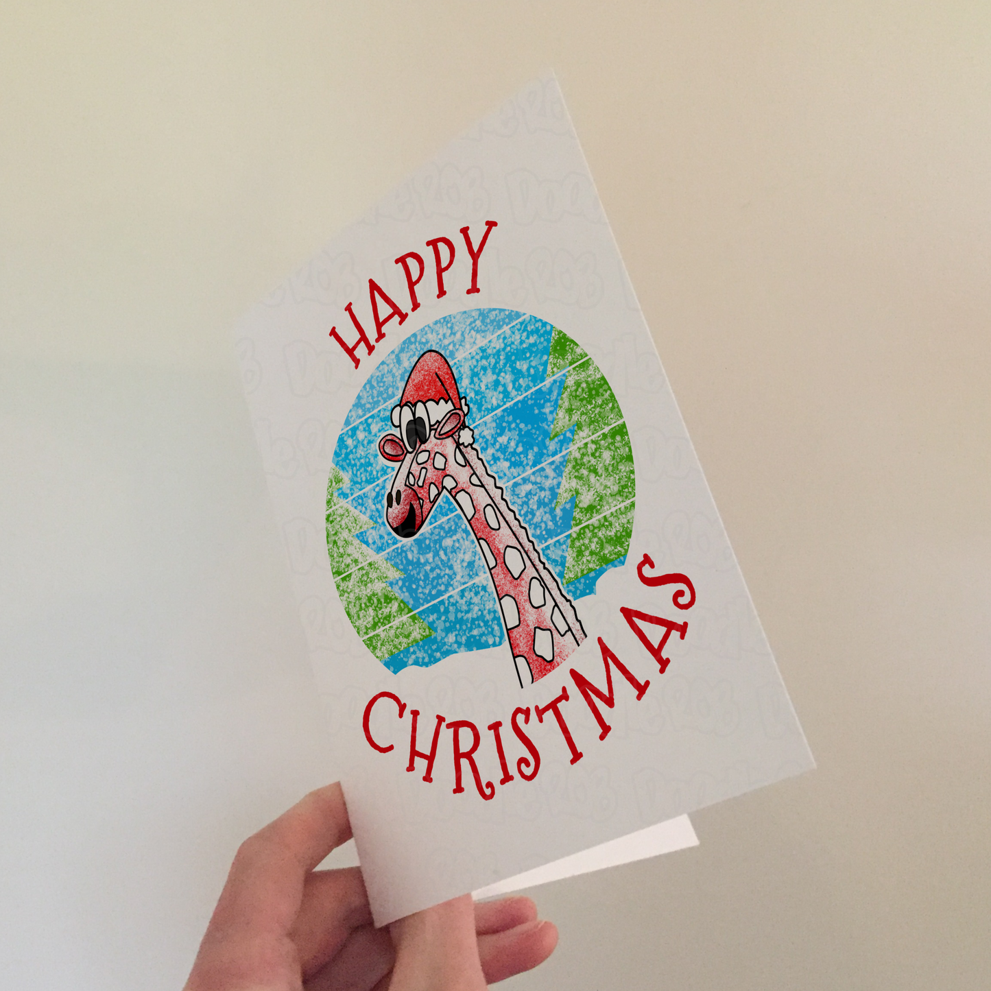 Giraffe Christmas Card - Wildlife Lover Xmas Card - Safari Animal Christmas Card