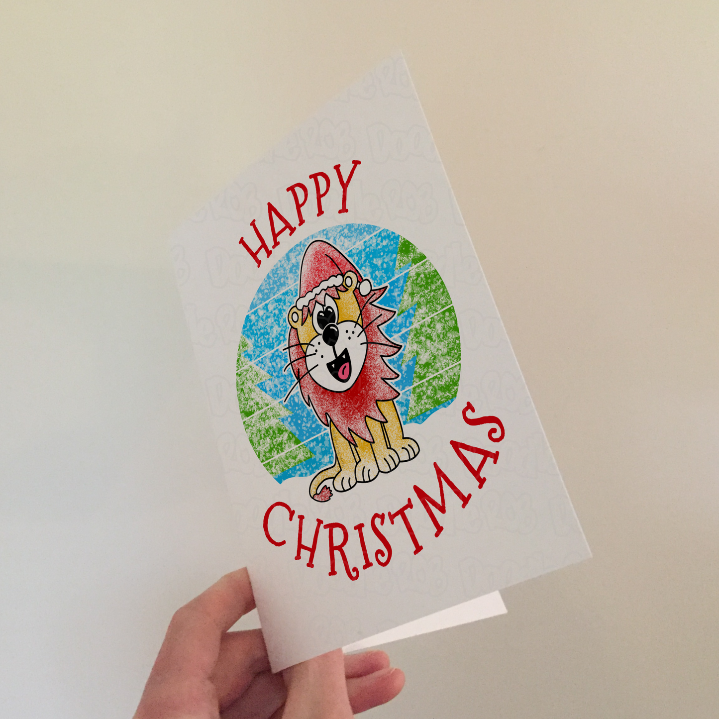 Lion Christmas Card - Wildlife Lover Xmas Card - Safari Animal Christmas Card