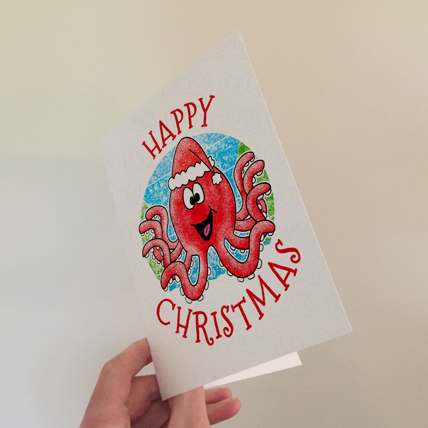 Octopus Christmas Card - Wildlife Lover Xmas Card - Animal Christmas Card