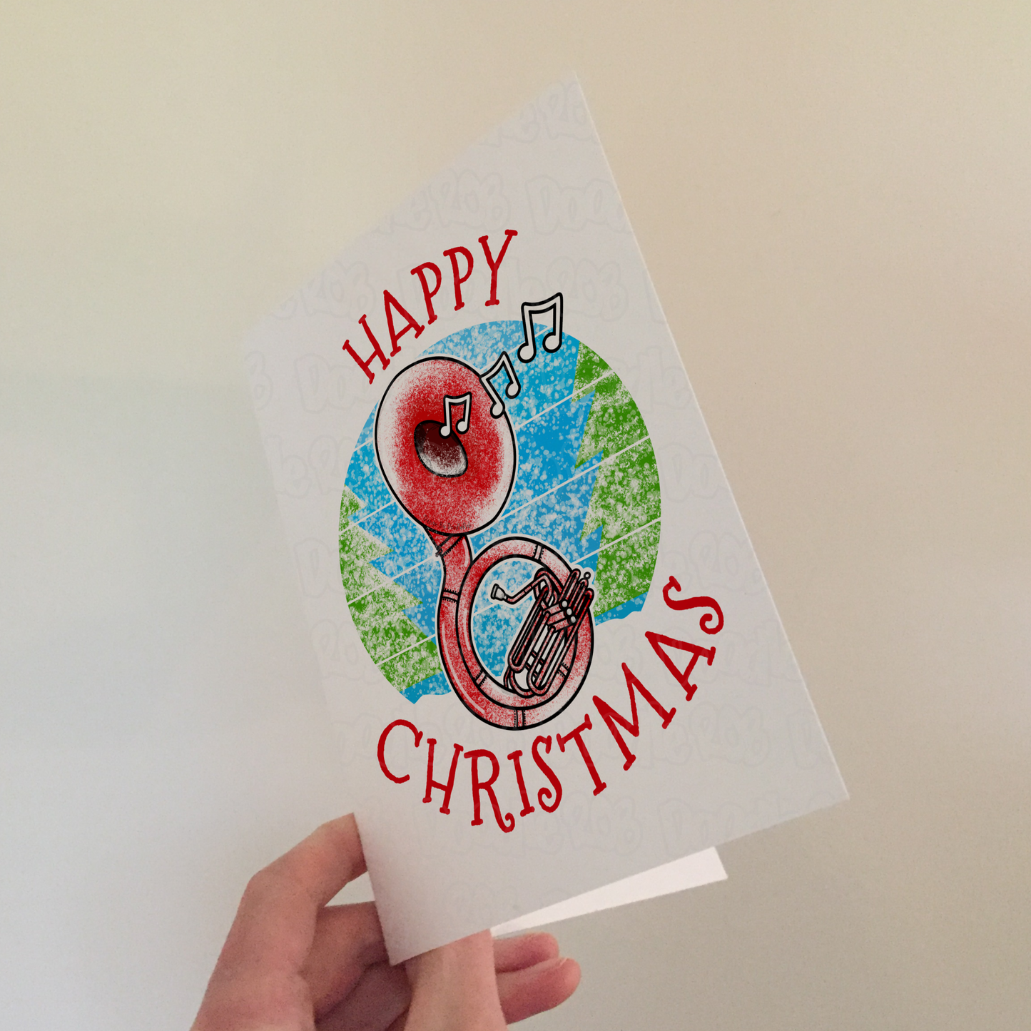 Sousaphone Christmas Card - Sousaphonist Xmas Card - Brass Musician Christmas Card