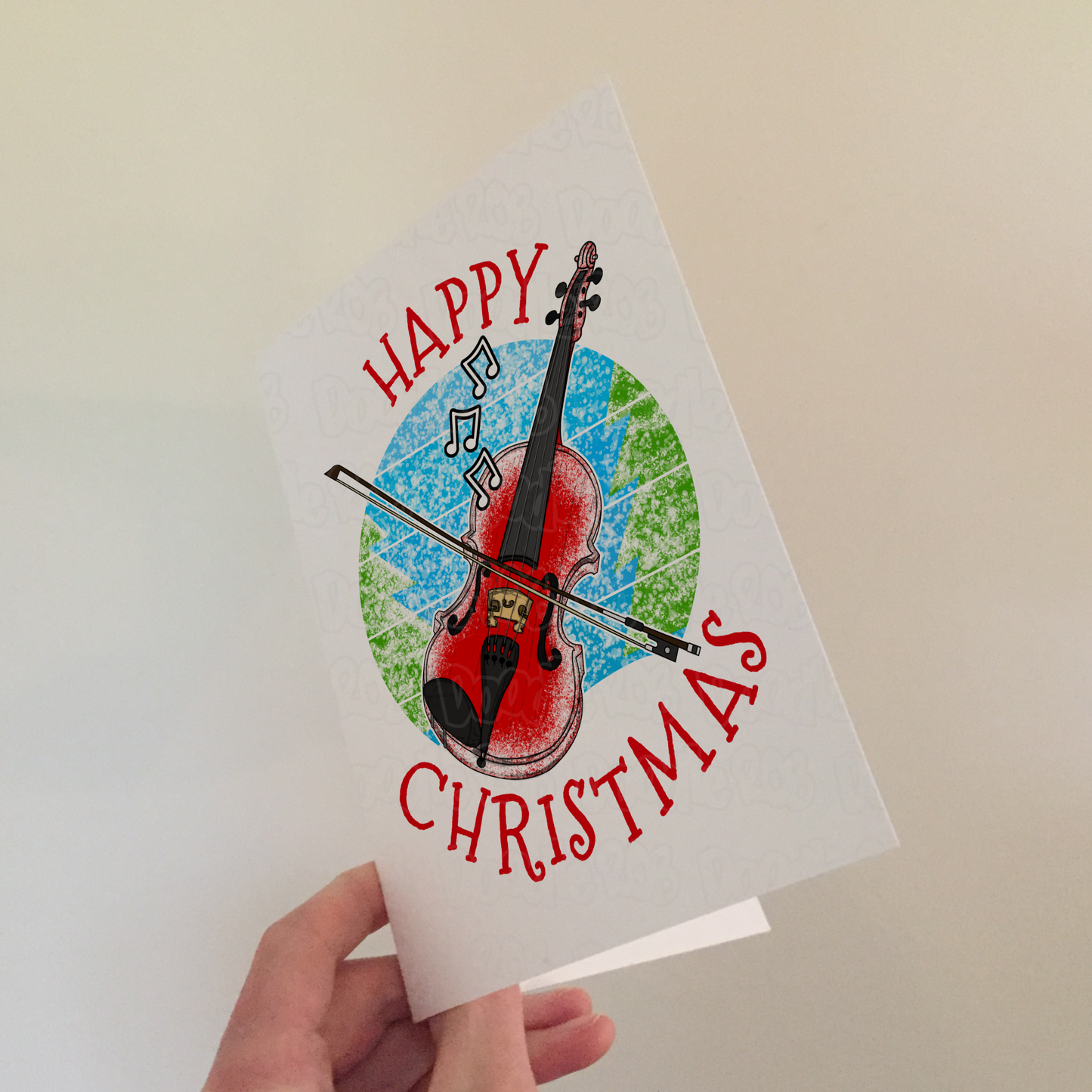 Violin Christmas Card - Violinist Xmas Card - Music Teacher Christmas Card