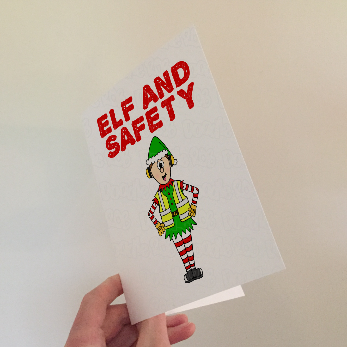 Elf and Safety Christmas Card - Construction Worker Xmas Card - Funny Work Greeting Card