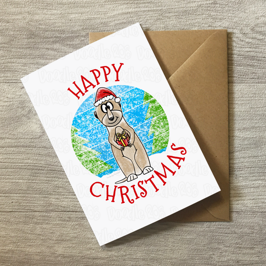 Meerkat Christmas Card - Wildlife Christmas Card - Funny Animal Xmas Card