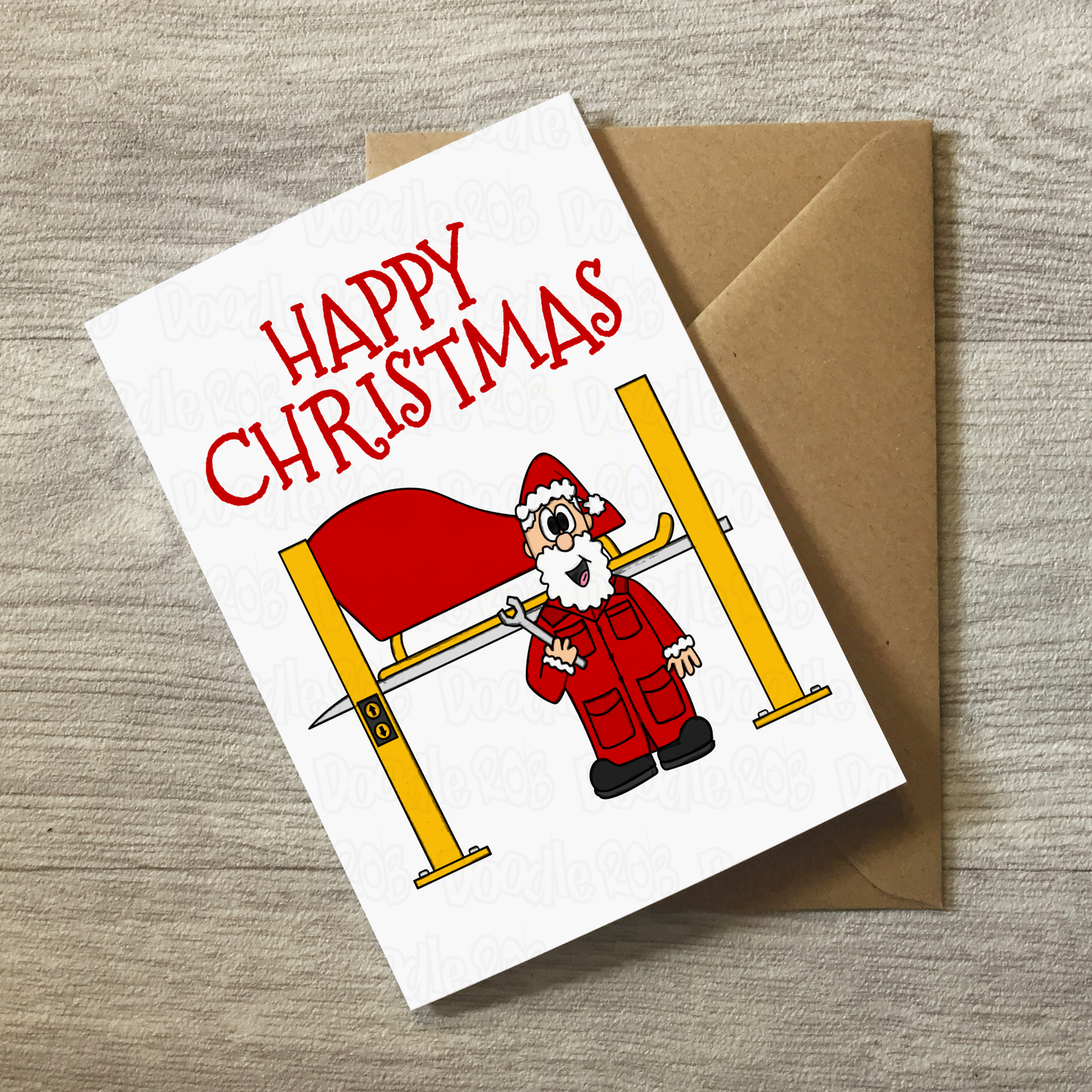 Mechanic Christmas Card - Car Enthusiast Xmas Card - Funny Christmas Card For Him