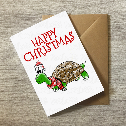 Tortoise Christmas Card - Wildlife Christmas Card - Funny Animal Xmas Card