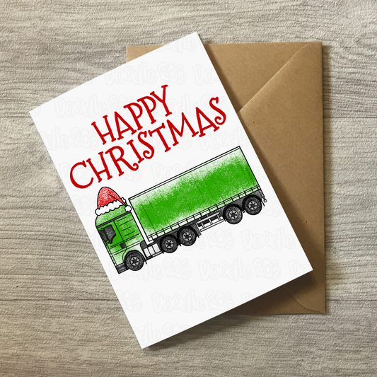 Lorry Christmas Card - Truck Driver Xmas Card - Funny Christmas Card For Delivery Driver