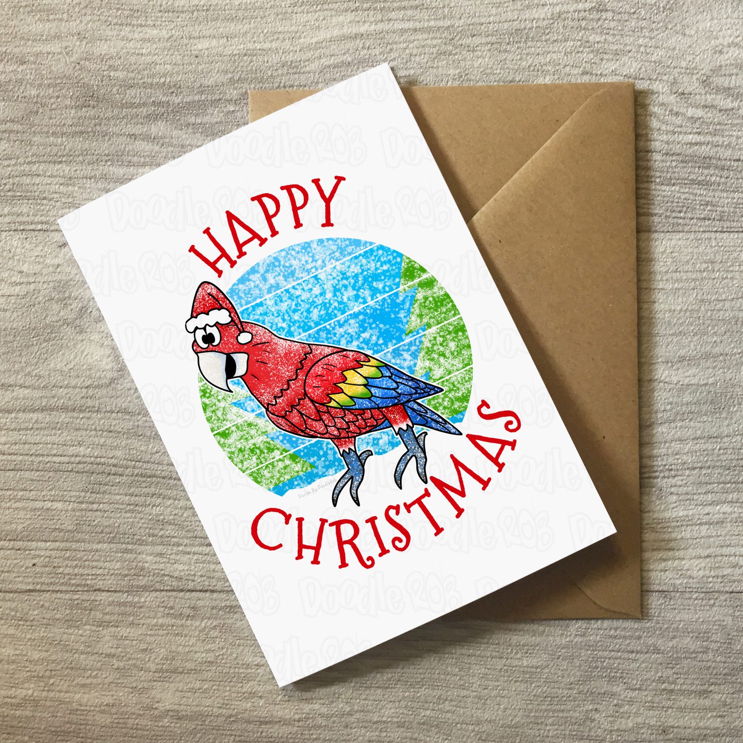 Parrot Christmas Card - Bird Lover Xmas Card - Wildlife Christmas Card