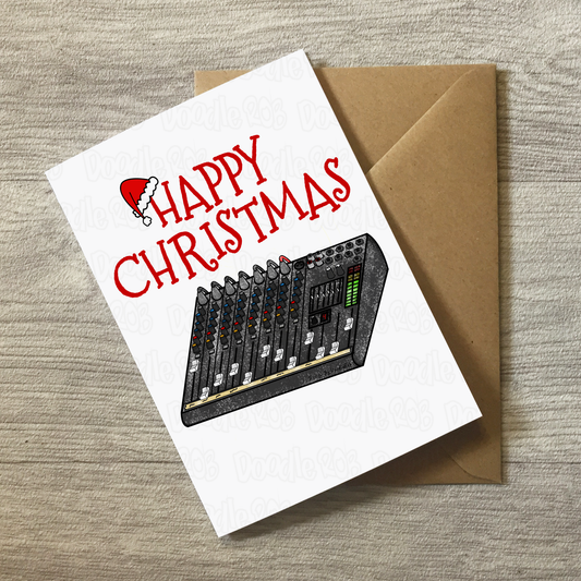 Sound Engineer Christmas Card - Sound Guy Xmas Card - Audio Engineer Greeting Card