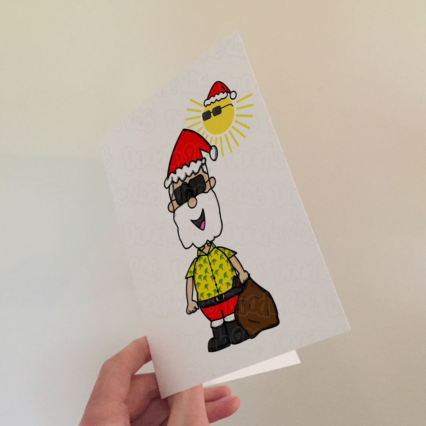 Santa Claus Christmas Card - Christmas In July Card - Summer Xmas Card