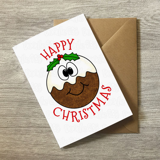 Christmas Pudding Card - Funny Xmas Card - Christmas Dinner Greeting Card