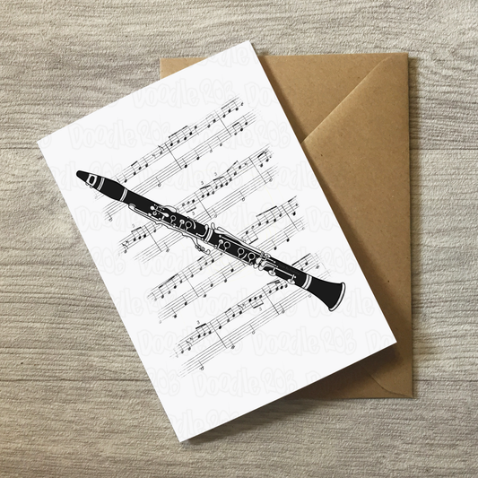 Clarinet Greeting Card - Clarinetist Birthday Card - Woodwind Musician Card