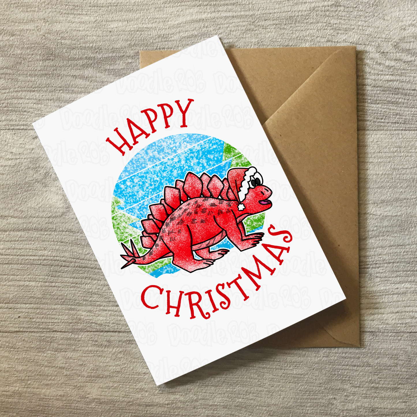 Stegosaurus Christmas Card - Dinosaur Xmas Card - Boys Christmas Card