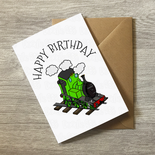 Steam Train Birthday Card - Railway Enthusiast Greeting Card