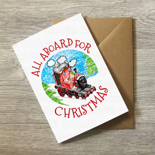 Steam Train Christmas Card - Train Xmas Card - Railway Enthusiast Christmas Card