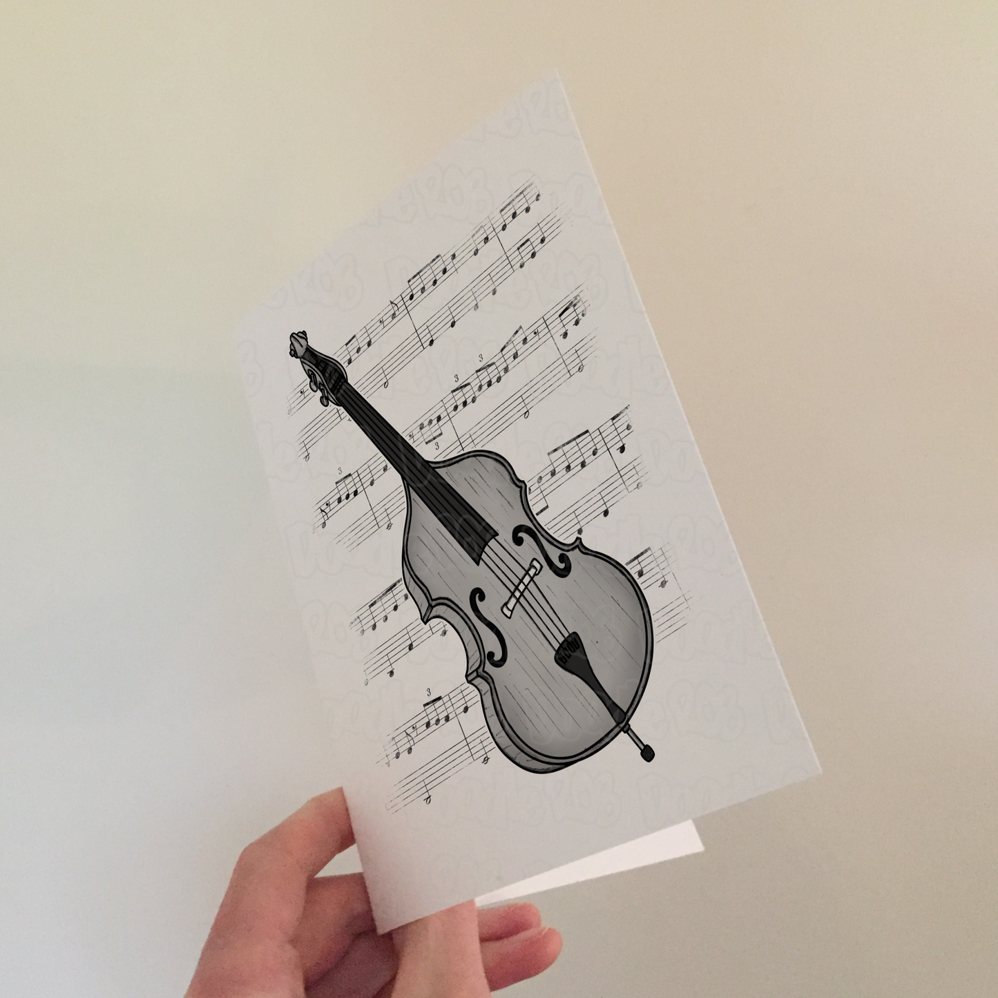 Double Bass Greeting Card - Bassist Birthday Card - Jazz Musician Card