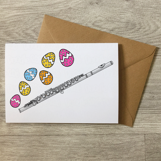 Flute Easter Card - Flautist Easter Card - Musician Greeting Card