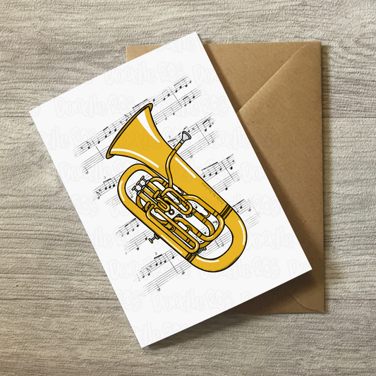 Euphonium Greeting Card (Colour) - Euphoniumist Birthday Card - Brass Musician Card