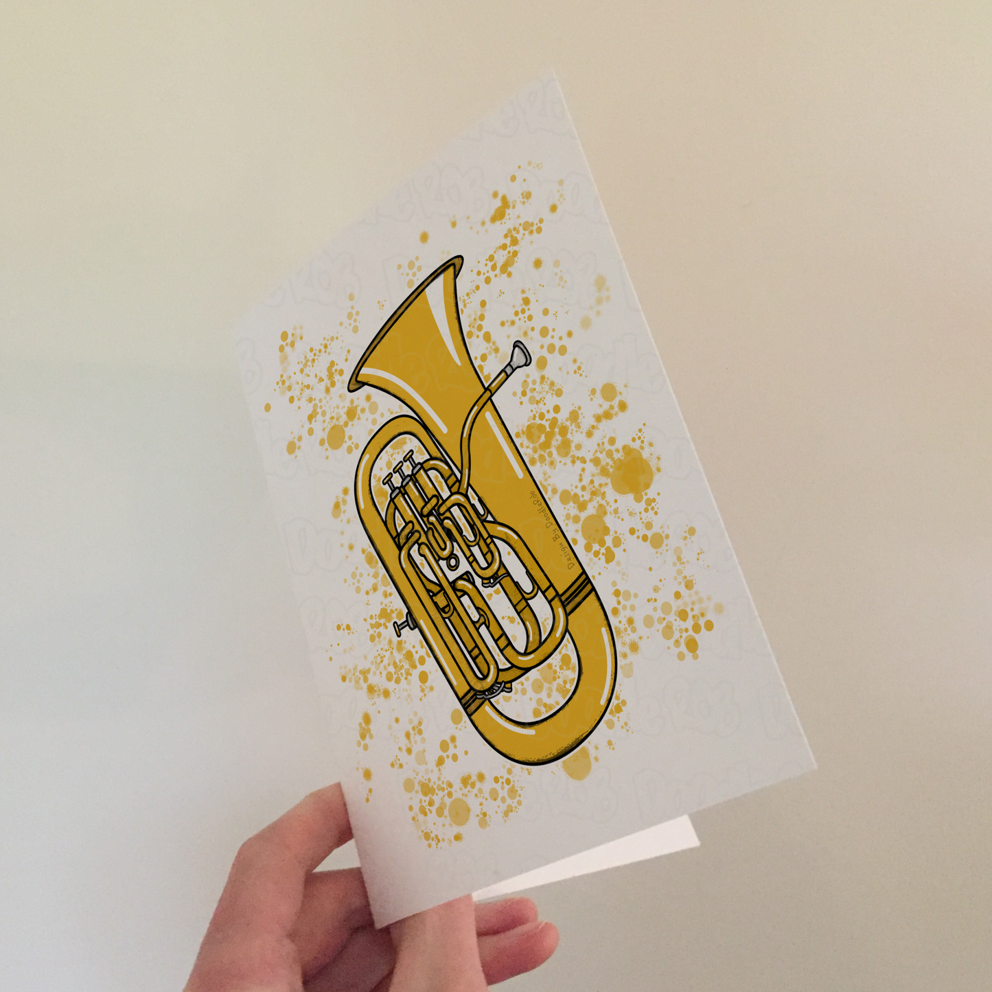 Euphonium Greeting Card (Paint Splatter) - Euphoniumist Birthday Card - Brass Musician Card