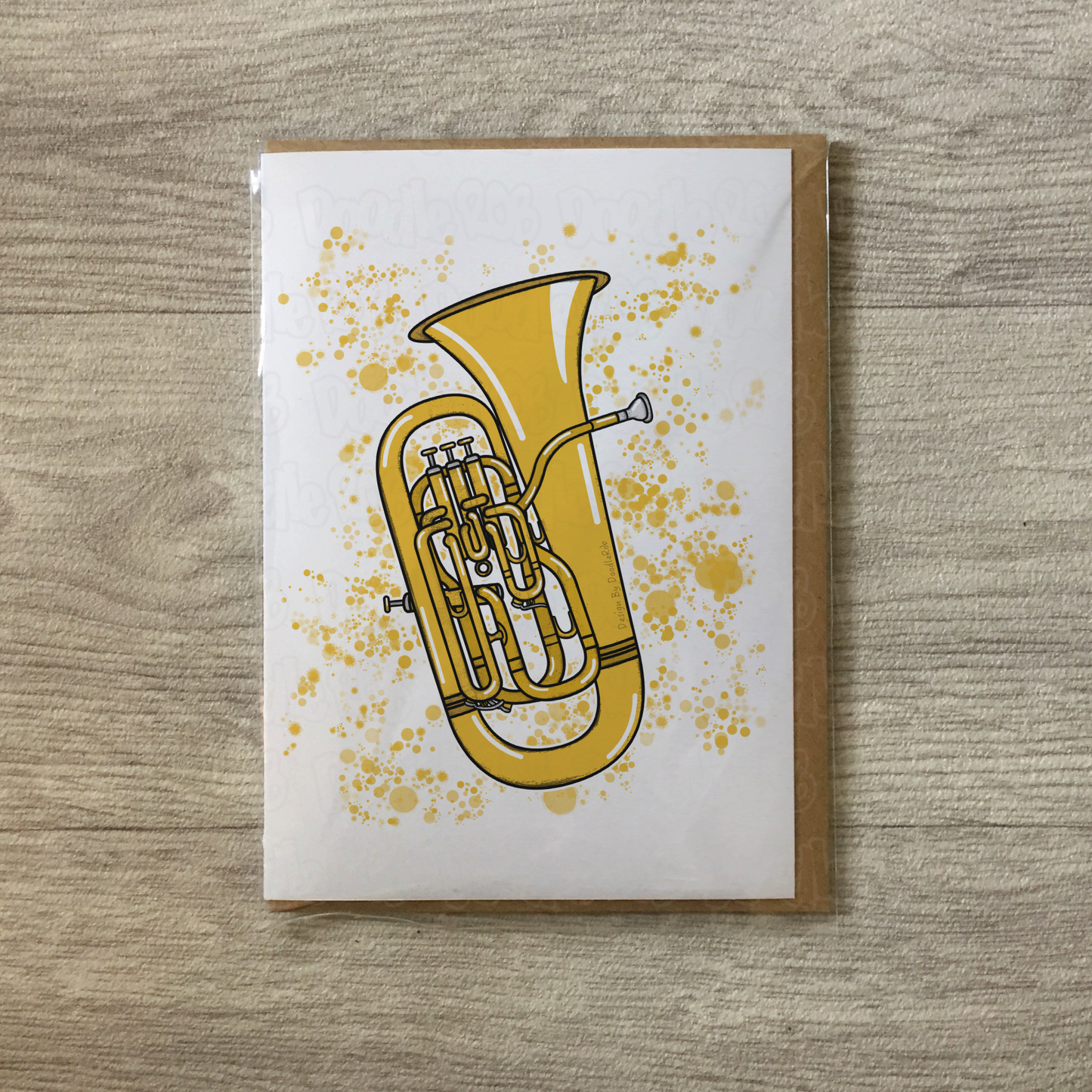 Euphonium Greeting Card (Paint Splatter) - Euphoniumist Birthday Card - Brass Musician Card