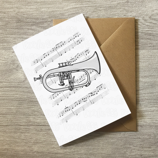 Flugelhorn Greeting Card - Horn Player Birthday Card - Brass Musician Card