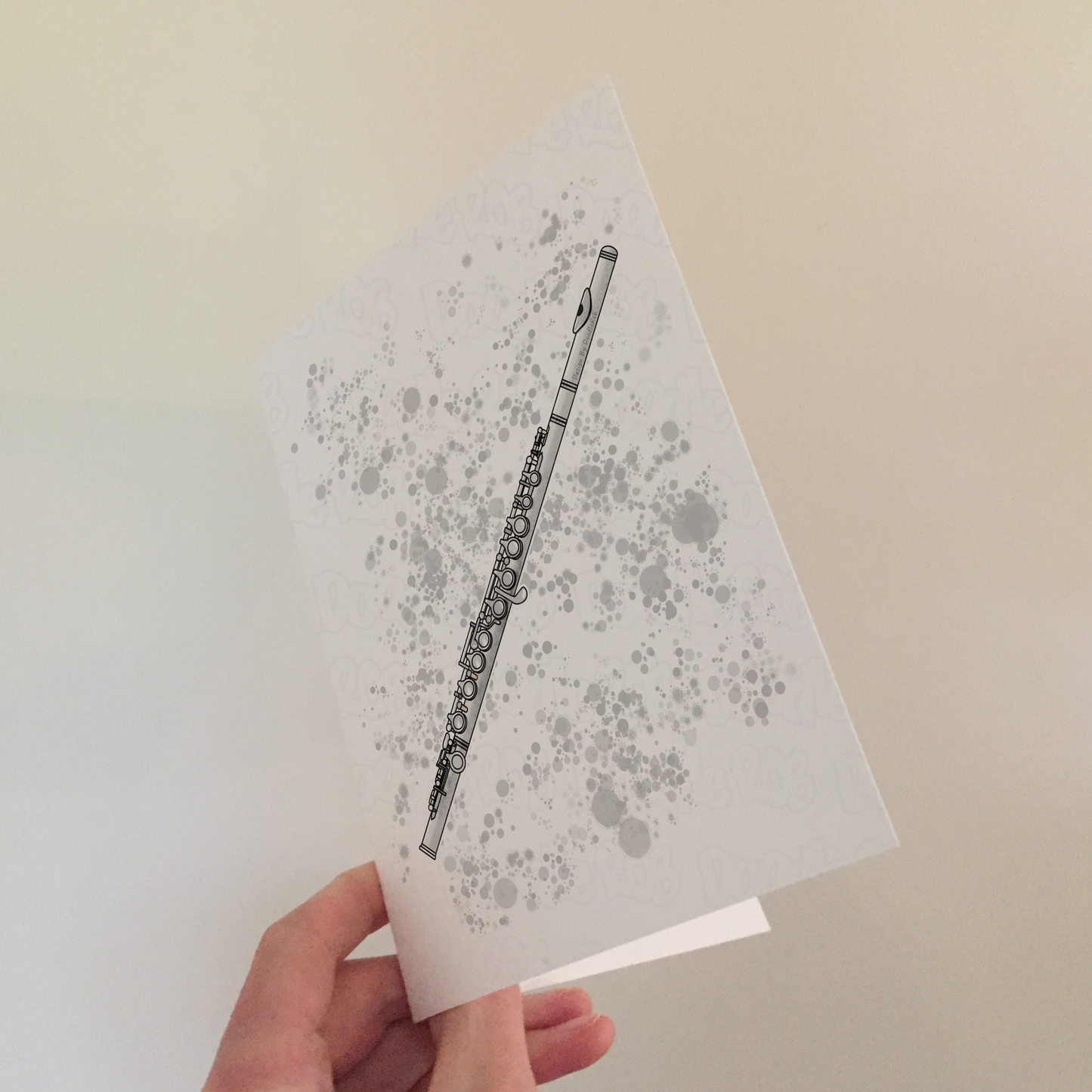 Flute Greeting Card (Paint Splatter) - Flautist Birthday Card - Flute Teacher Thank You Card