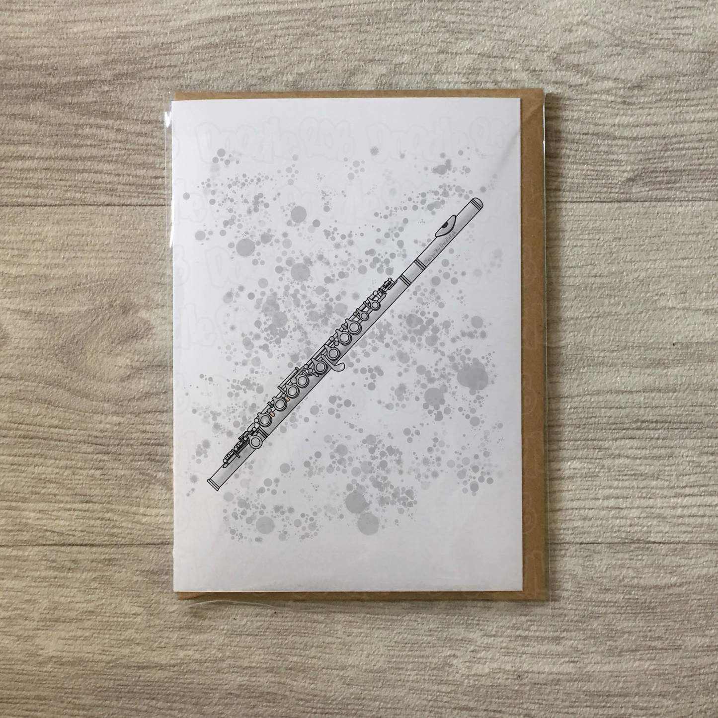 Flute Greeting Card (Paint Splatter) - Flautist Birthday Card - Flute Teacher Thank You Card