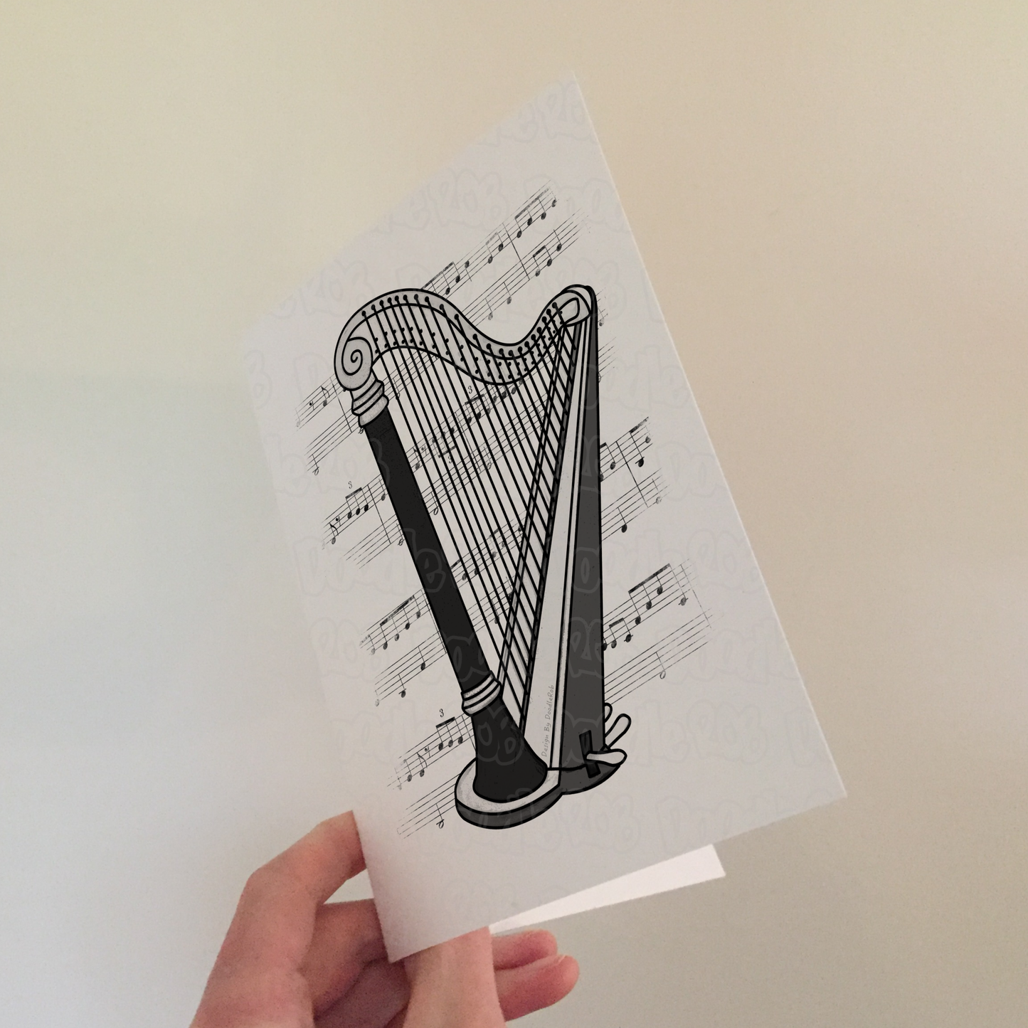 Harp Greeting Card - Harpist Birthday Card - String Musician Card