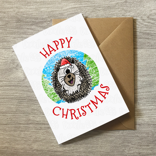 Hedgehog Christmas Card - Wildlife Lover Xmas Card - Nature Christmas Card