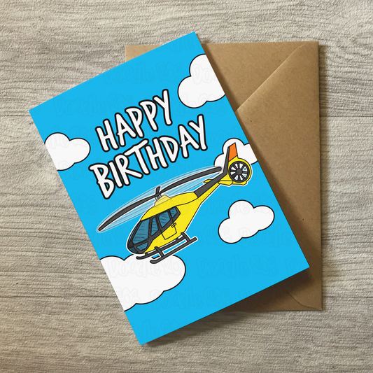 Helicopter Birthday Card - Aviation Enthusiast Greeting Card - Boy's Birthday Card