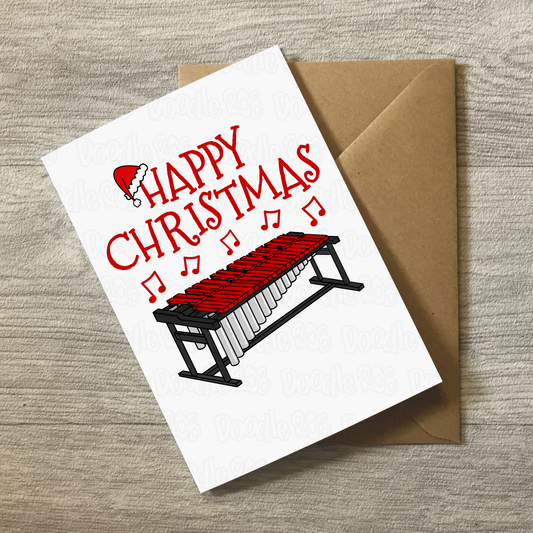 Marimba Christmas Card - Xmas Card For Marimbist - Percussionist Greeting Card