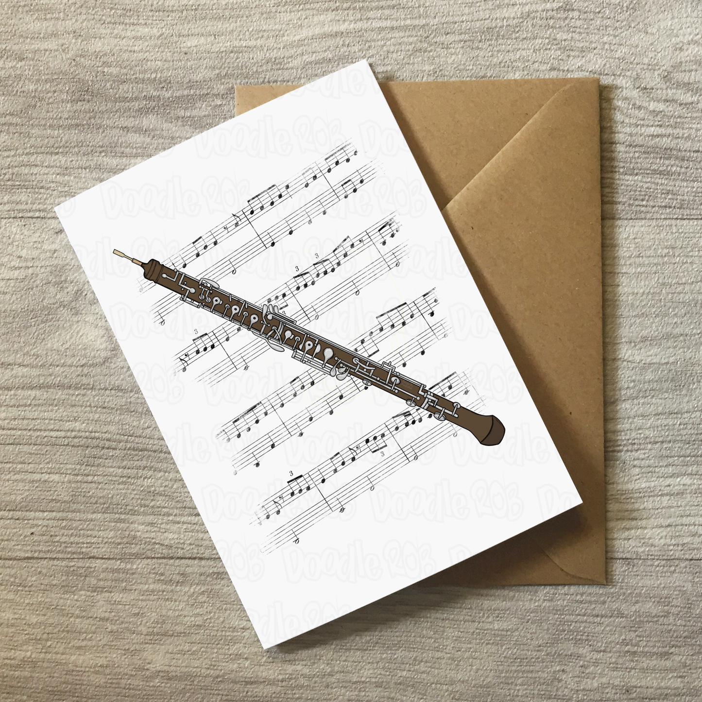 Oboe Greeting Card (Colour) - Oboist Birthday Card - Woodwind Musician Card